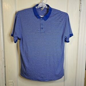 L.L. Beans Men's  Pima Cotton Striped Polo Pullover Shirt Size Large